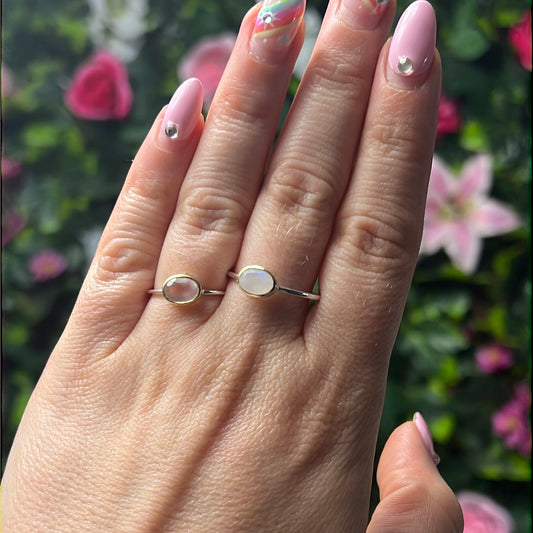 18K Gold & 925 Silver Combo Oval Ring