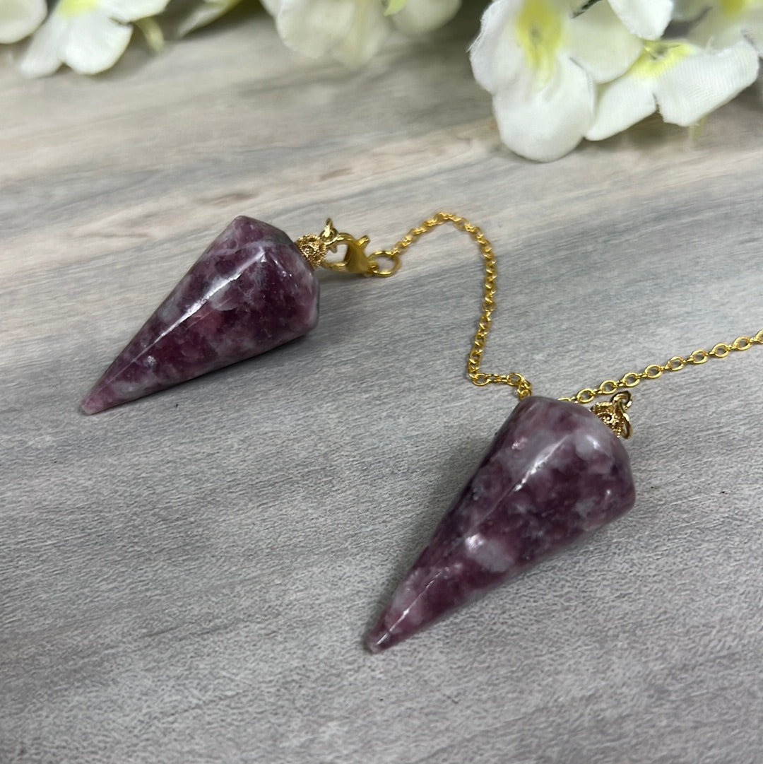 Pink Tourmaline in Quartz Pendulum / Dowser