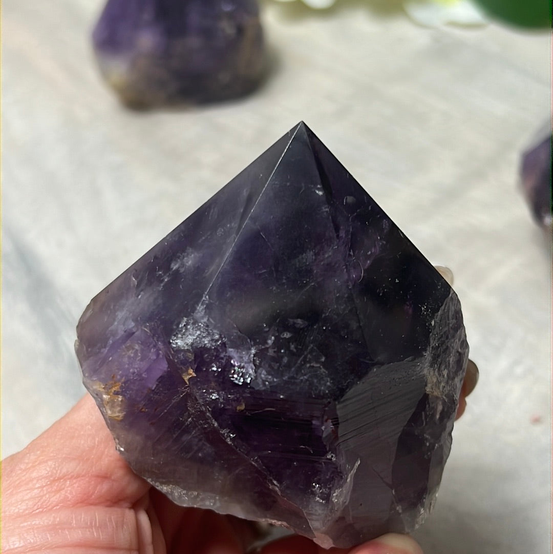 Amethyst Half & Half Polished Raw Tower Points