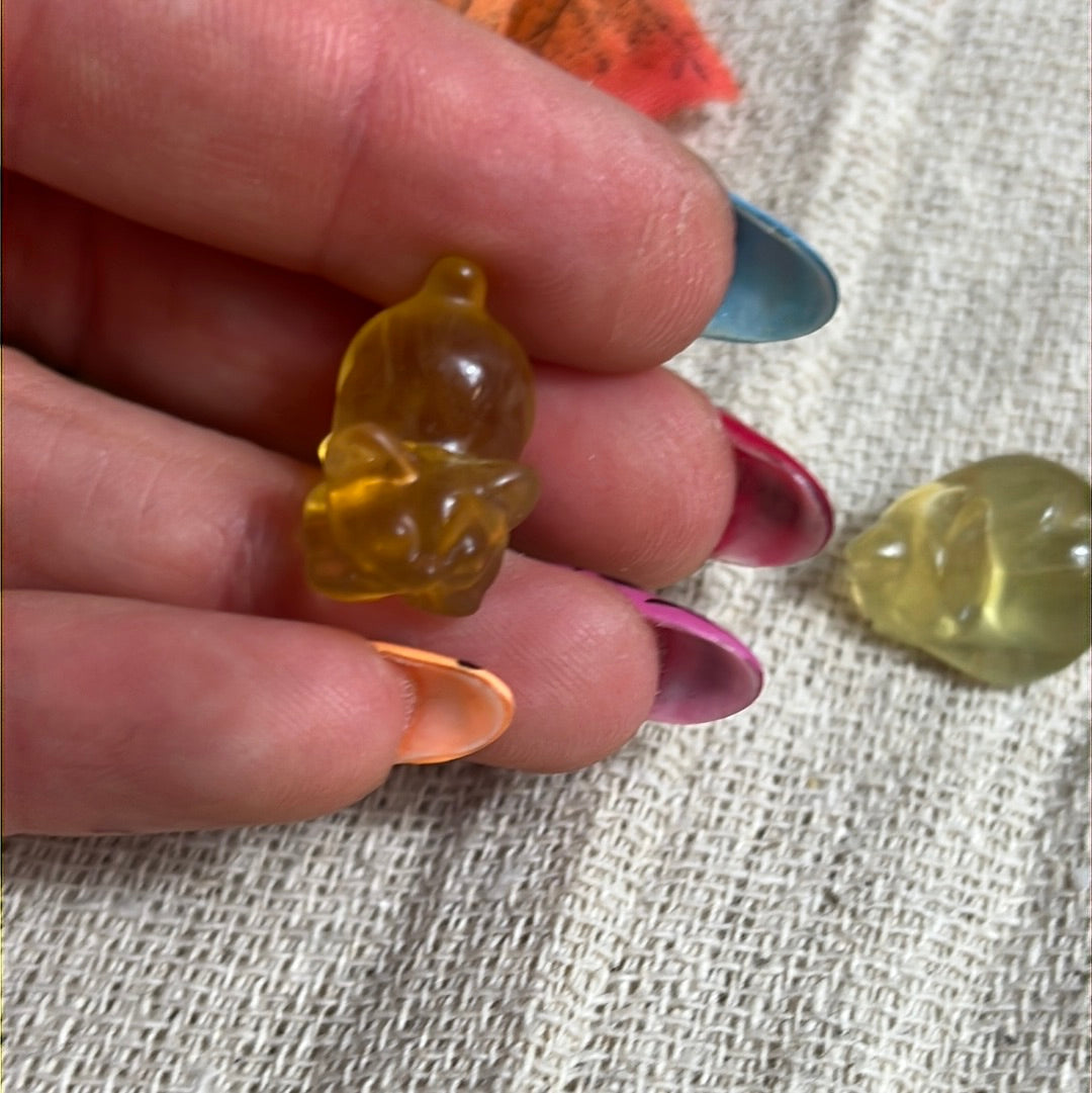 Mini Yellow Fluorite Cat