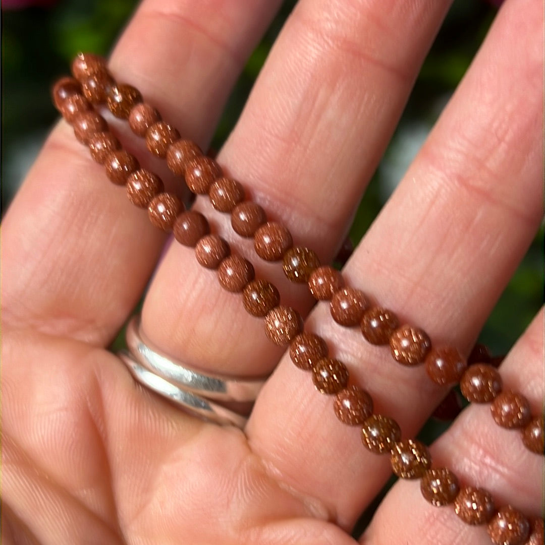 4mm Goldstone Bead Bracelet