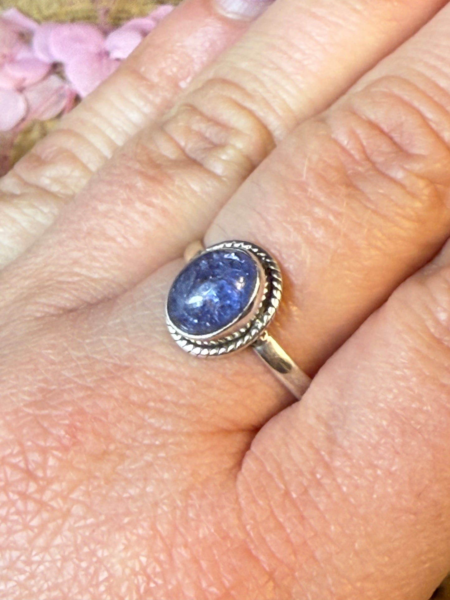 Tanzanite 925 Silver Ring - Size P