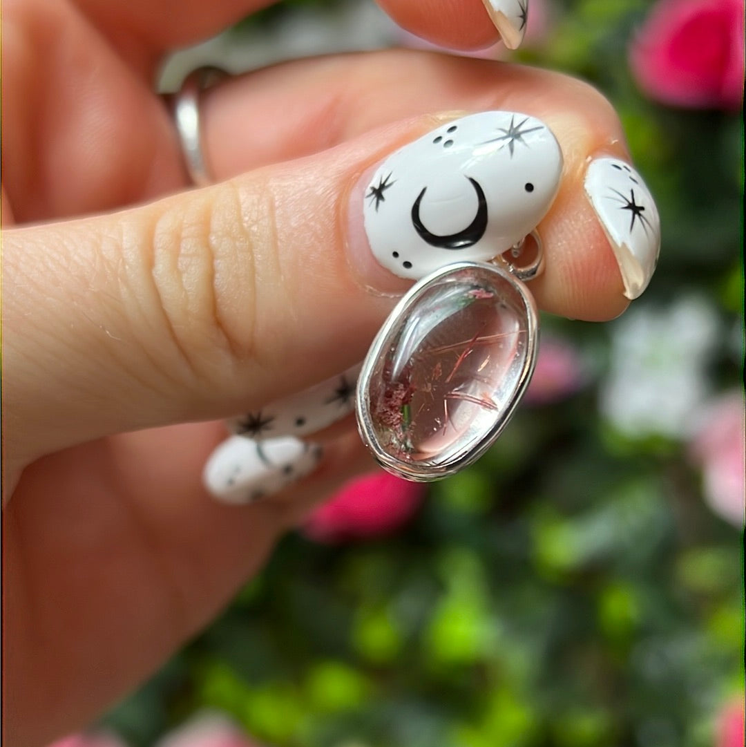 Red Rutile - Rare - 925 Sterling Pendant