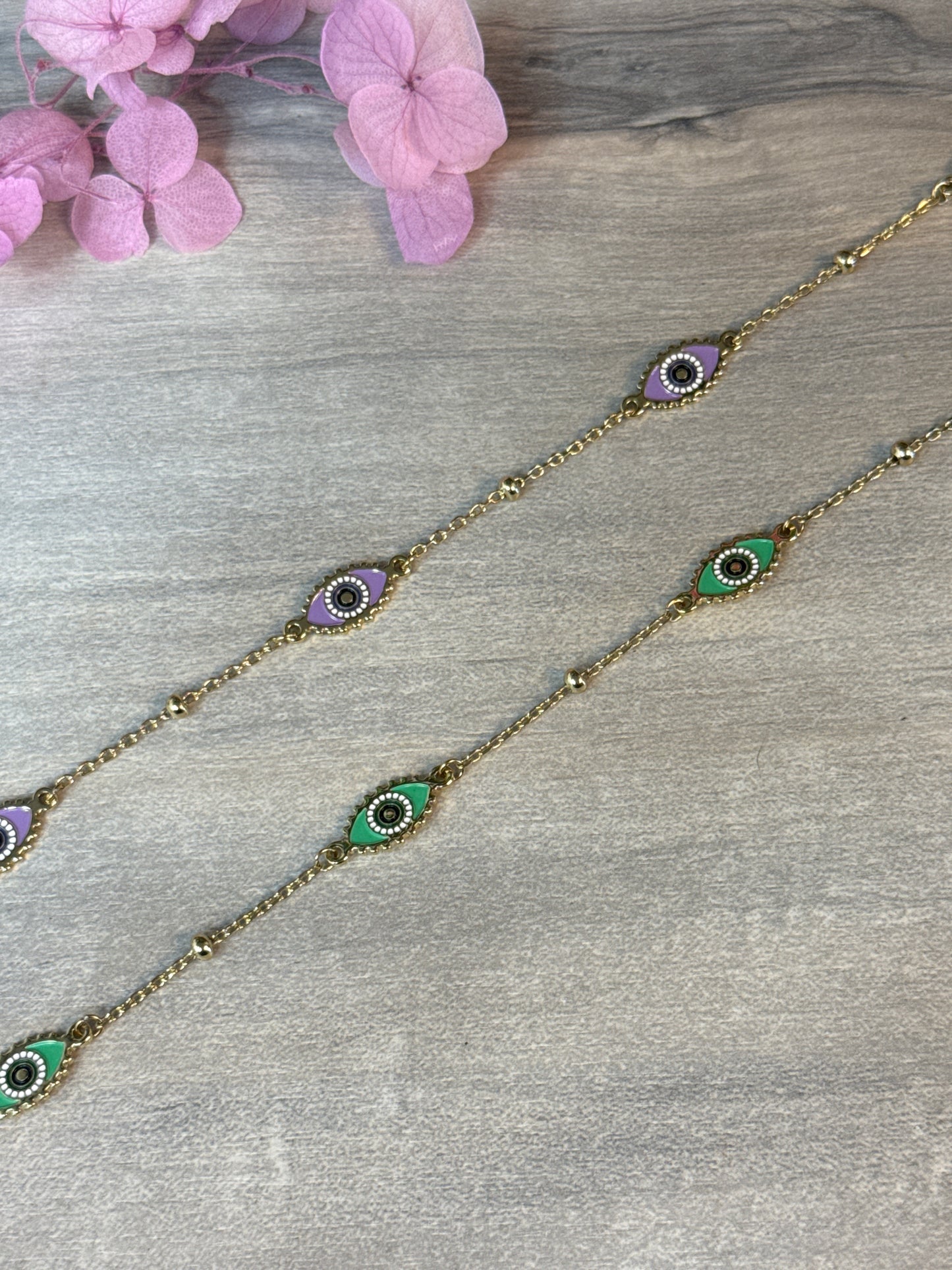 Evil Eye Summer Anklets - Adjustable Plated
