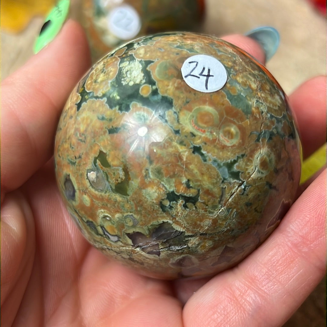 Rhyolite Rainforest Jasper Sphere