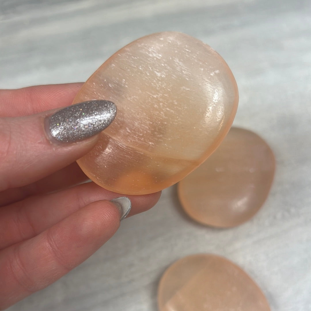 Peach Selenite Palm - orange