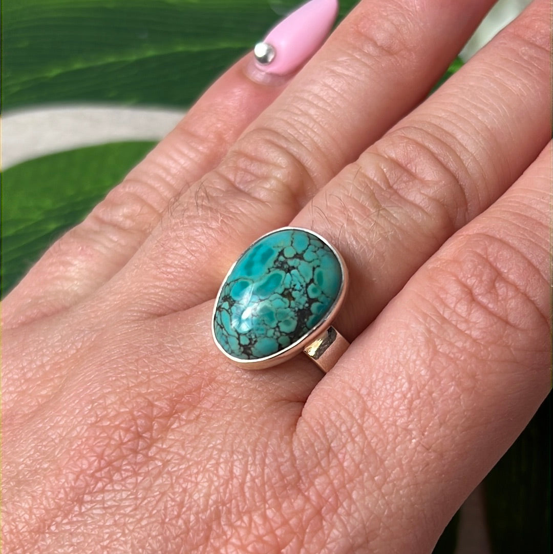 Adjustable Turquoise 925 Sterling Silver Ring