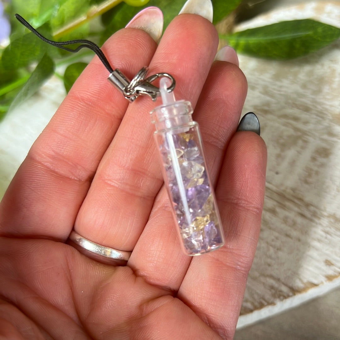 Peridot or Ametrine Mini Phone Charm Chain Accessories Keyring
