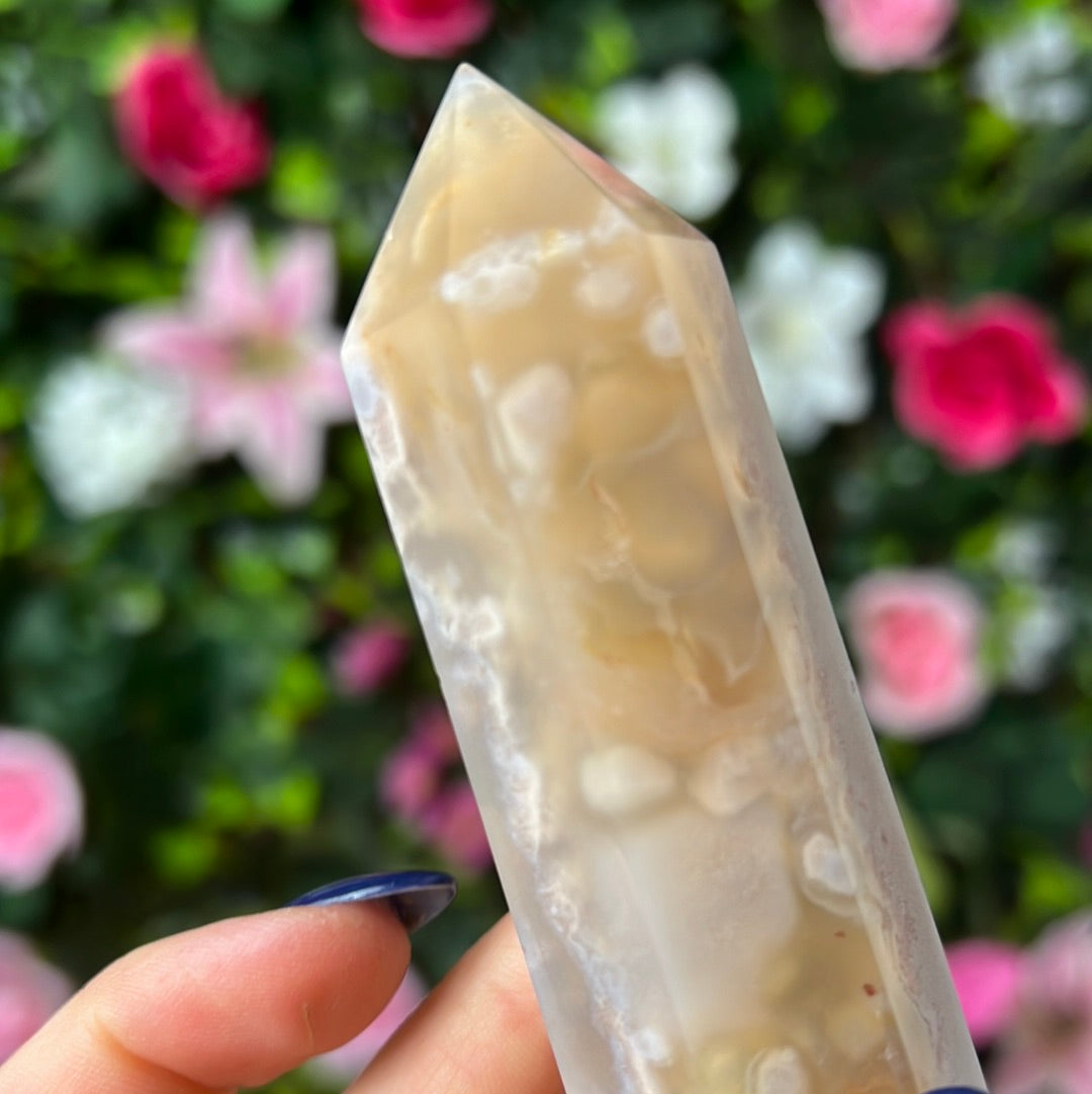 Flower Agate Tower Point