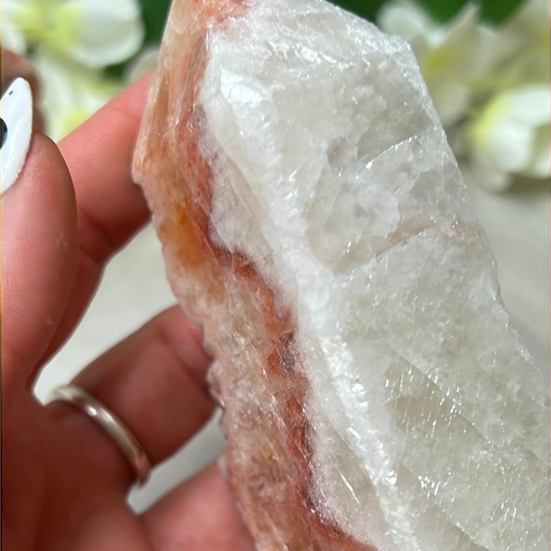 Sunstone, Orchid & Orange Calcite Druzy Tower Points