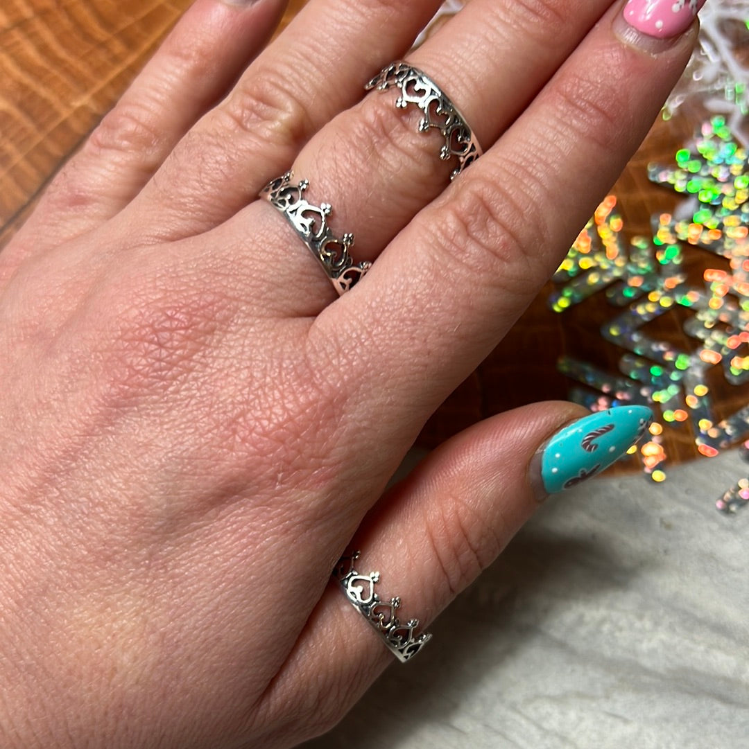 Heart Crown 925 Sterling Silver Ring