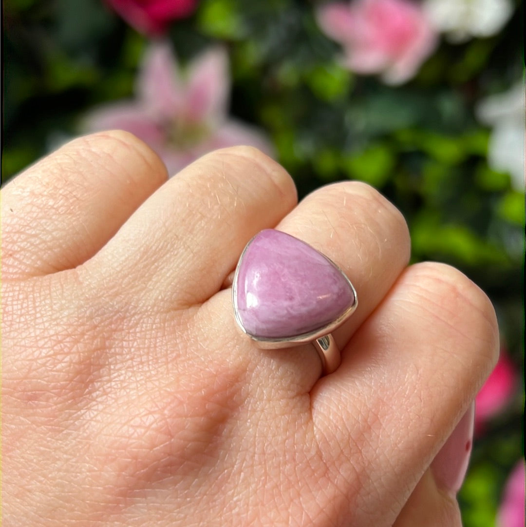 Pink Tourmaline 925 Silver Ring - Size O  AA GRADE