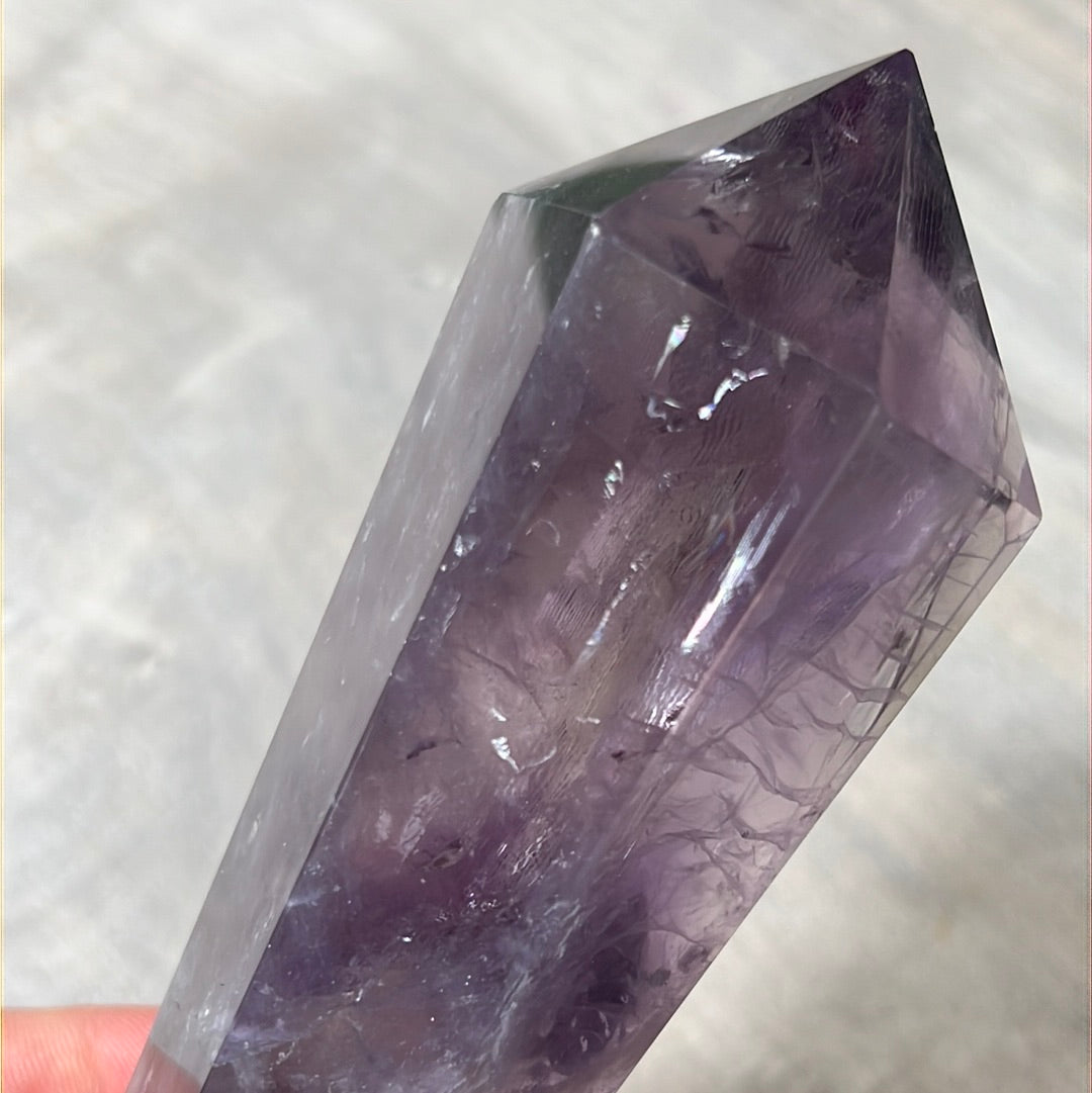 Statement Phantom Fingerprint Amethyst Smokey Quartz Wand