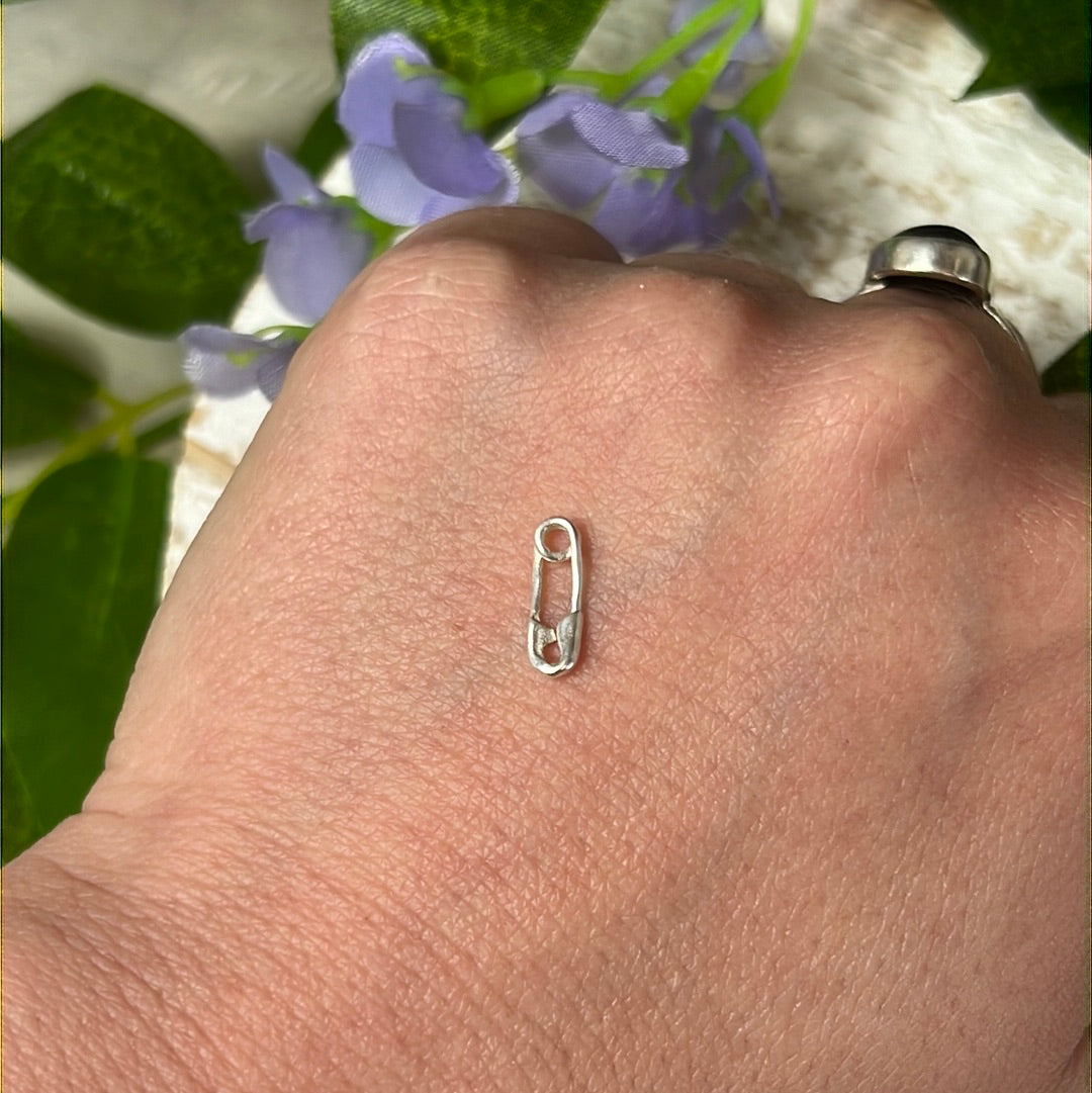 Safety Pin 925 Sterling Silver Pendant Charm
