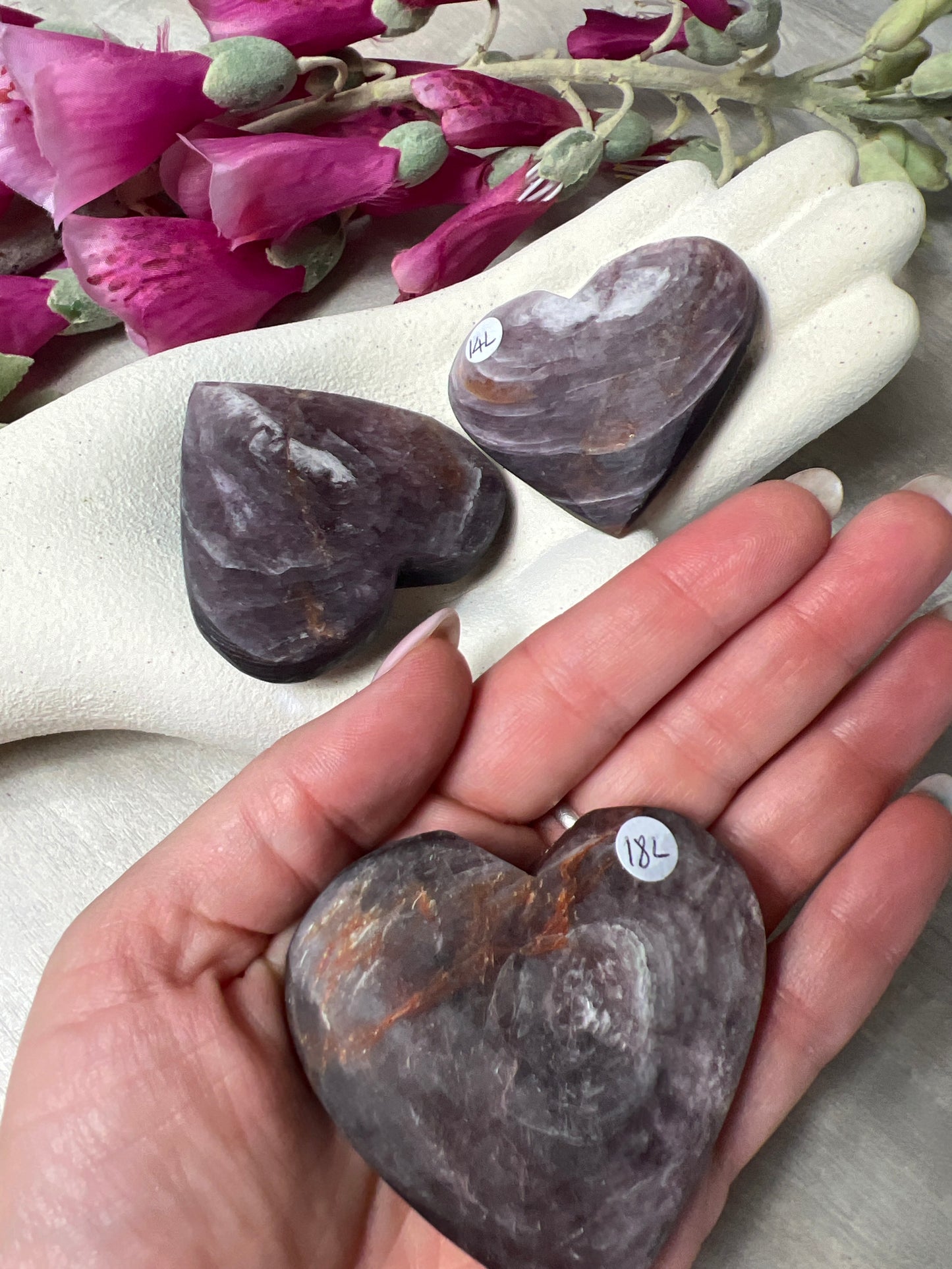 Gem Lepidolite Heart