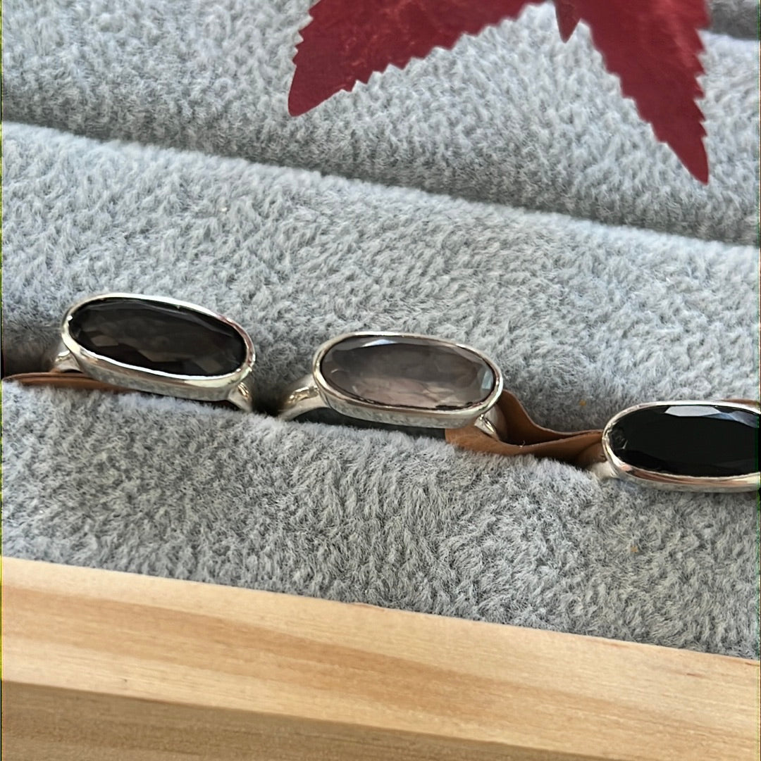 Bar Facet Sterling Silver Ring