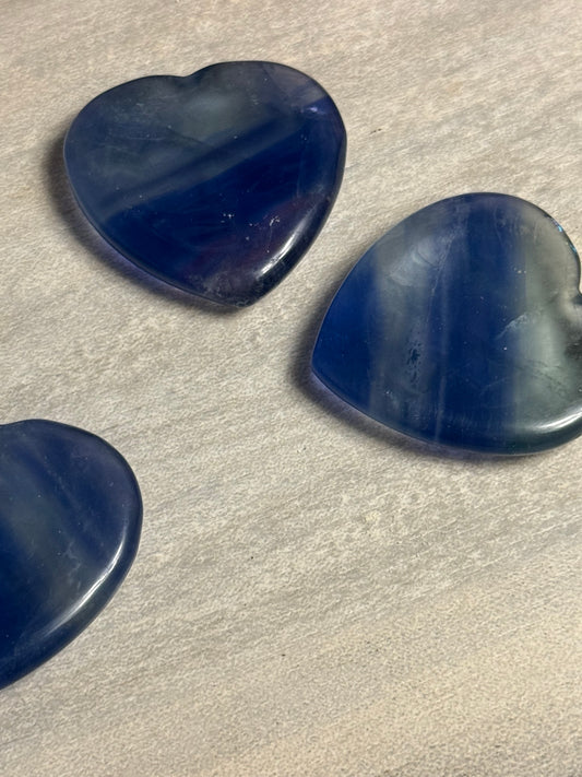 Blue Fluorite Heart Palm Worry Stone