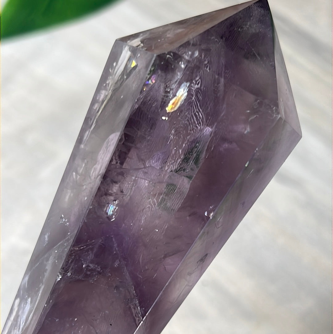 Statement Phantom Fingerprint Amethyst Smokey Quartz Wand
