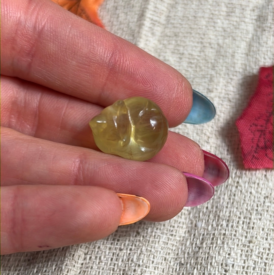 Mini Yellow Fluorite Cat