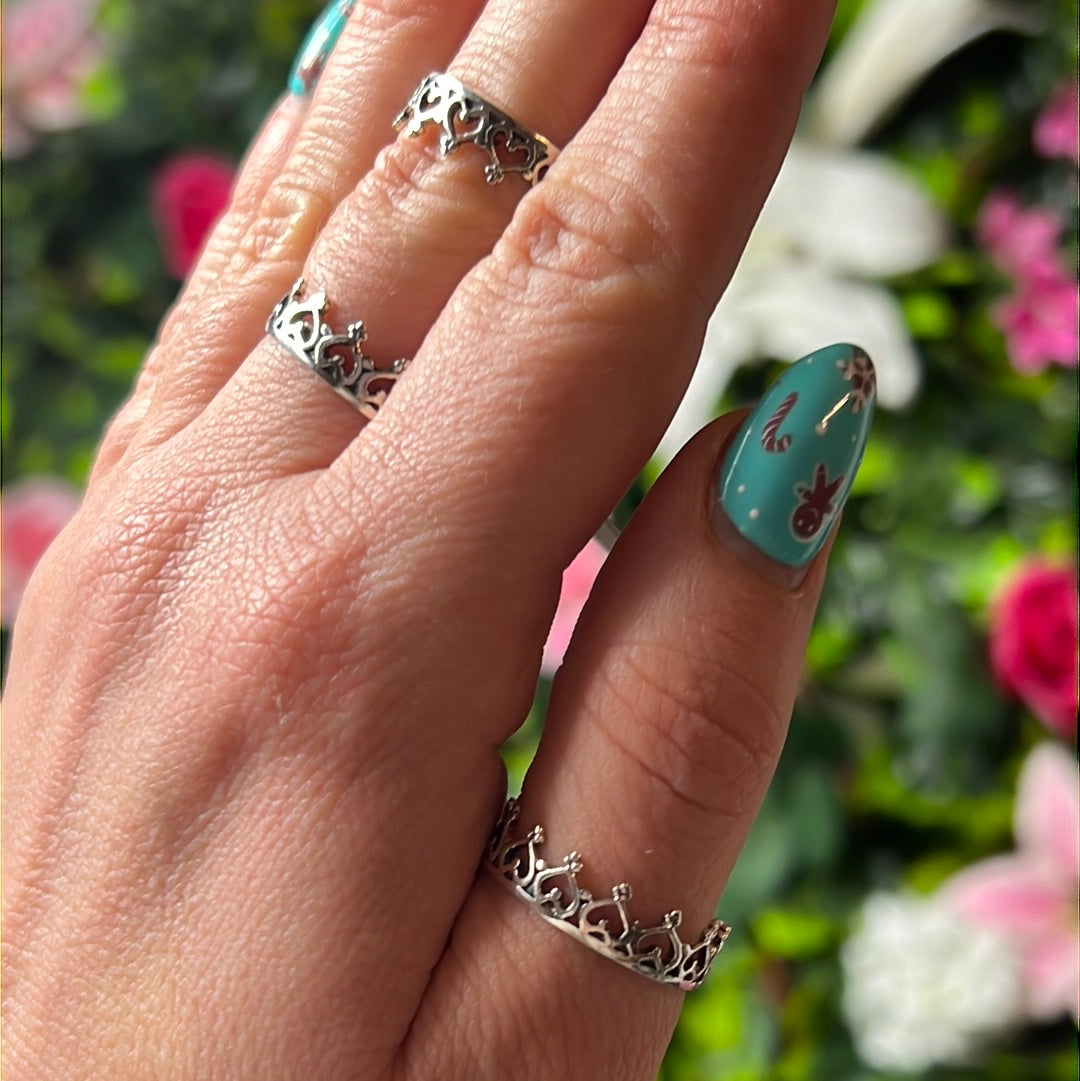 Heart Crown 925 Sterling Silver Ring