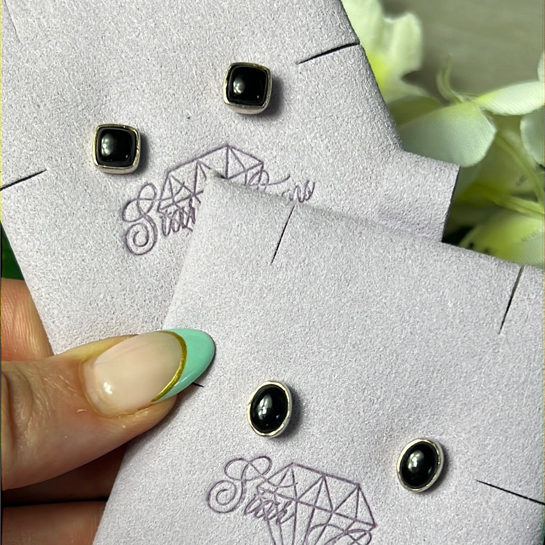 Whitby UK Jet 925 Sterling Studs