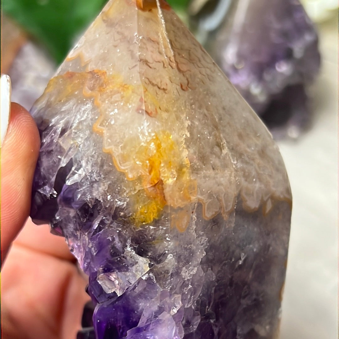 A Amethyst Agate Tower Points