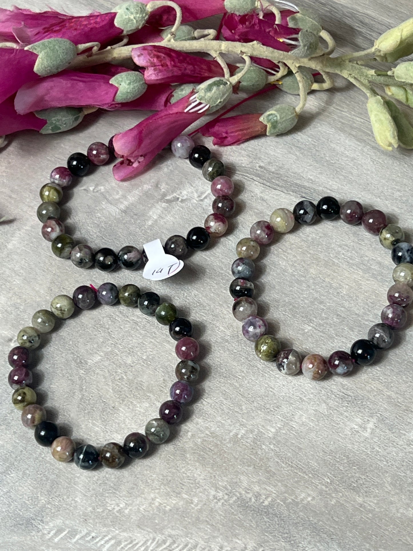 Watermelon mix tourmaline 6mm Bracelet