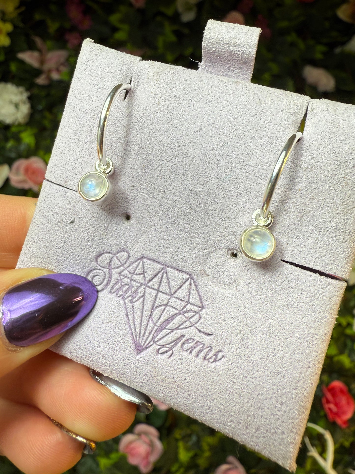 Sterling Silver NEW range Birthstone Earrings Hoop / Hook in Silver
