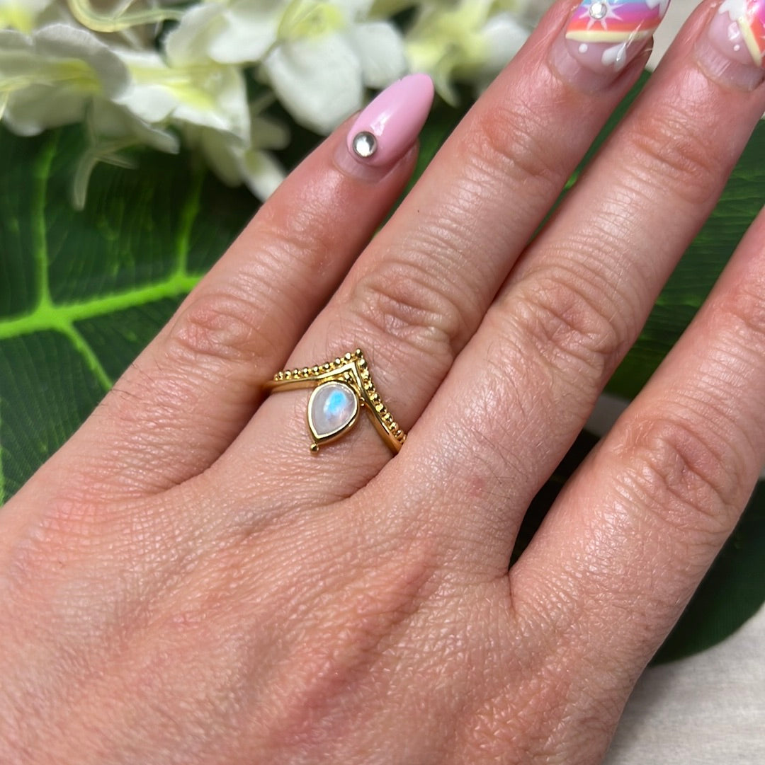 Moonstone Mandala Crown 18K Gold