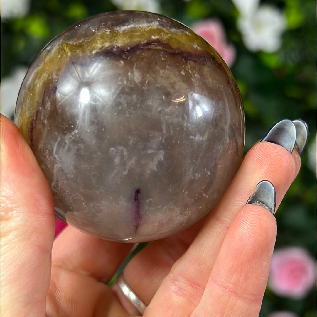 Fluorite with Yellow Sphere