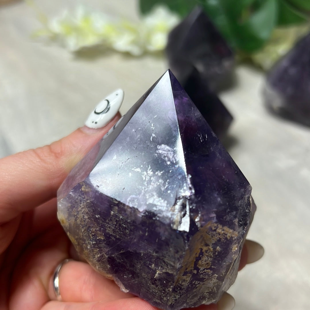Amethyst Half & Half Polished Raw Tower Points
