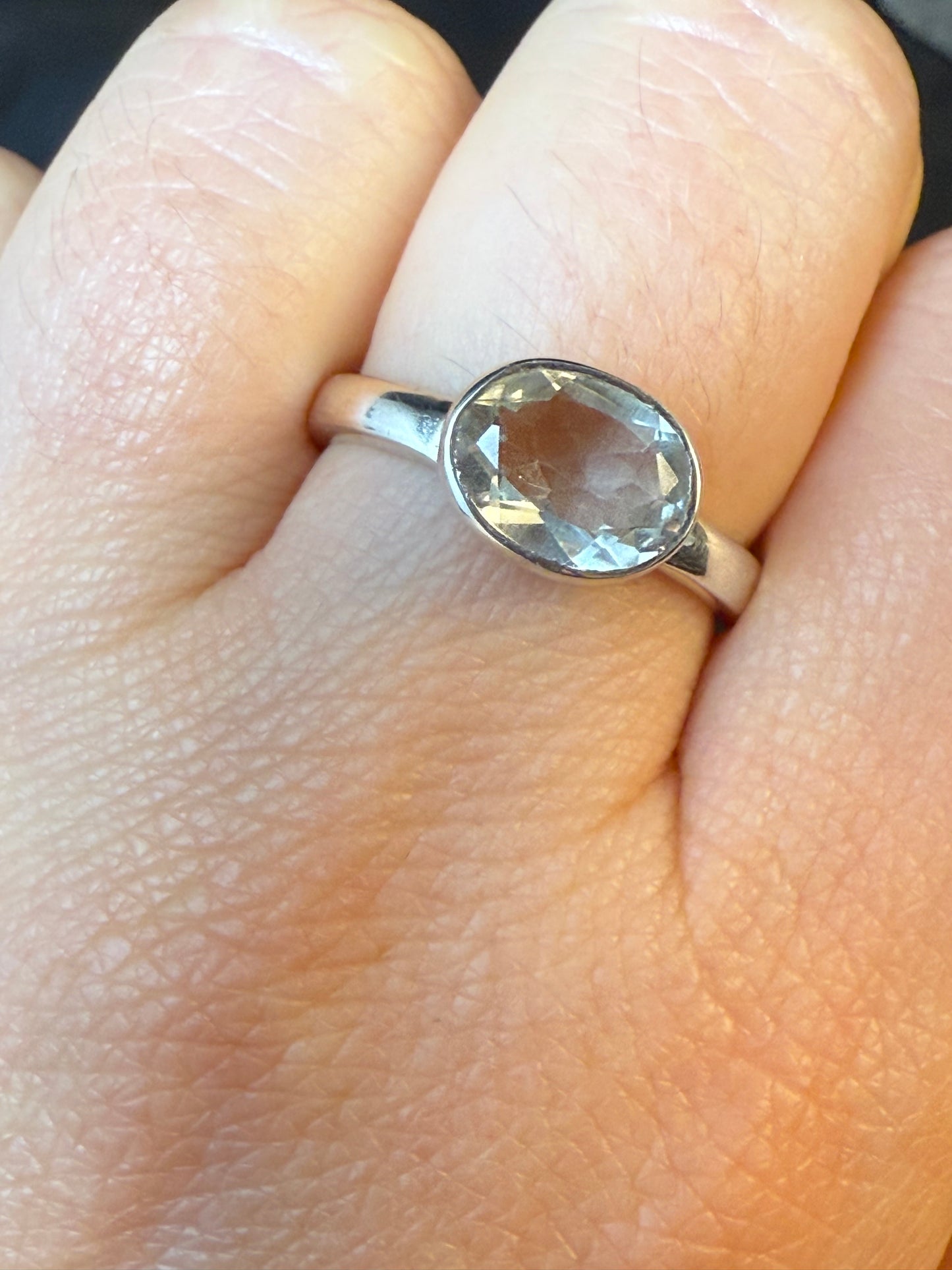 Prasolite 925 Ring - Size P 1/2 Green Amethyst
