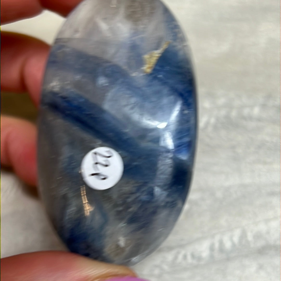 Kyanite in Clear Quartz Palm - rare find