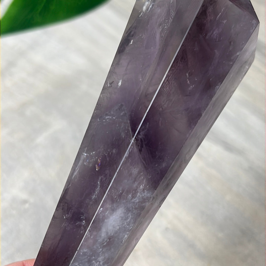 Statement Phantom Fingerprint Amethyst Smokey Quartz Wand