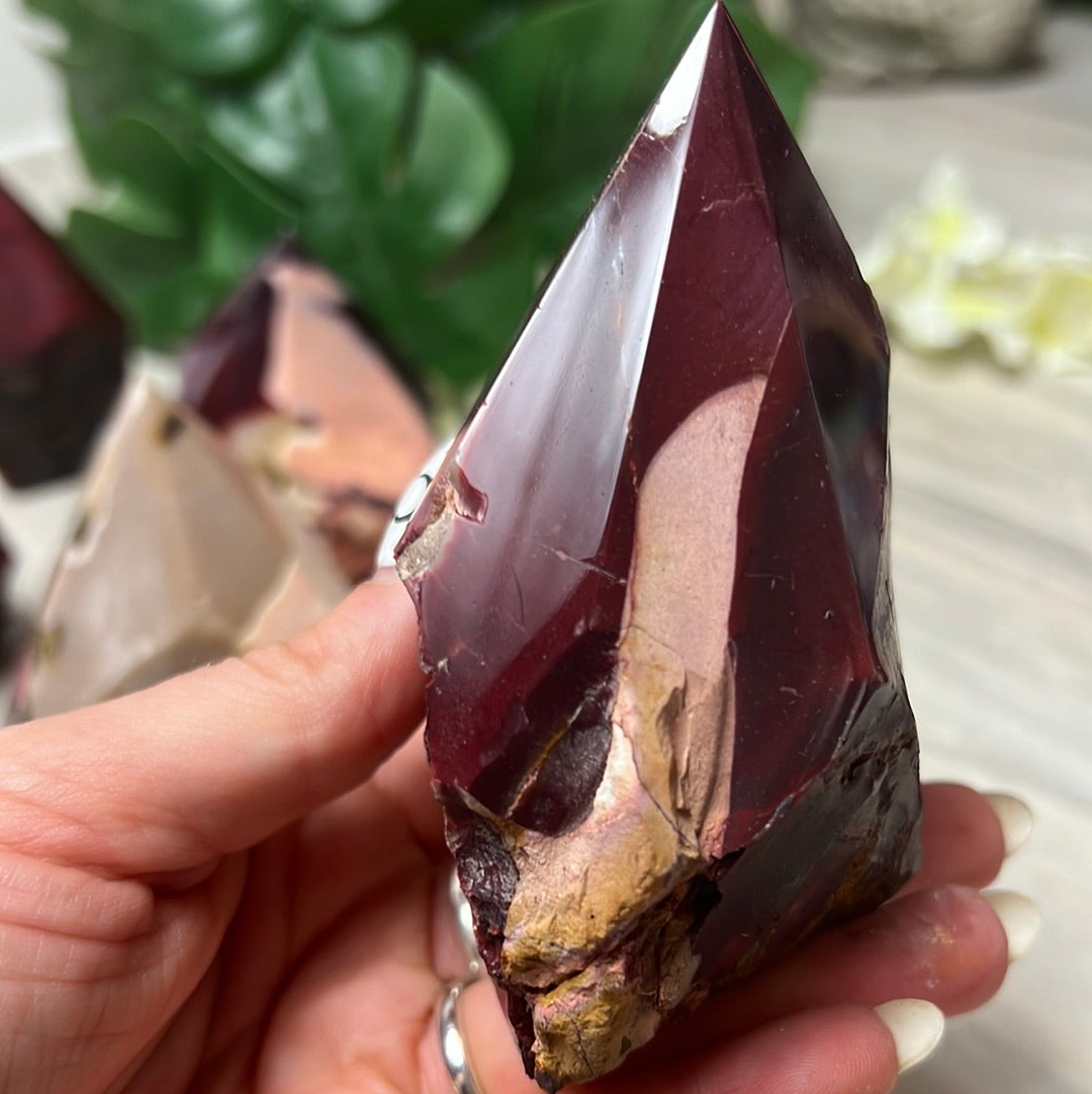 Mookaite Half & Half Polished Raw Tower Points