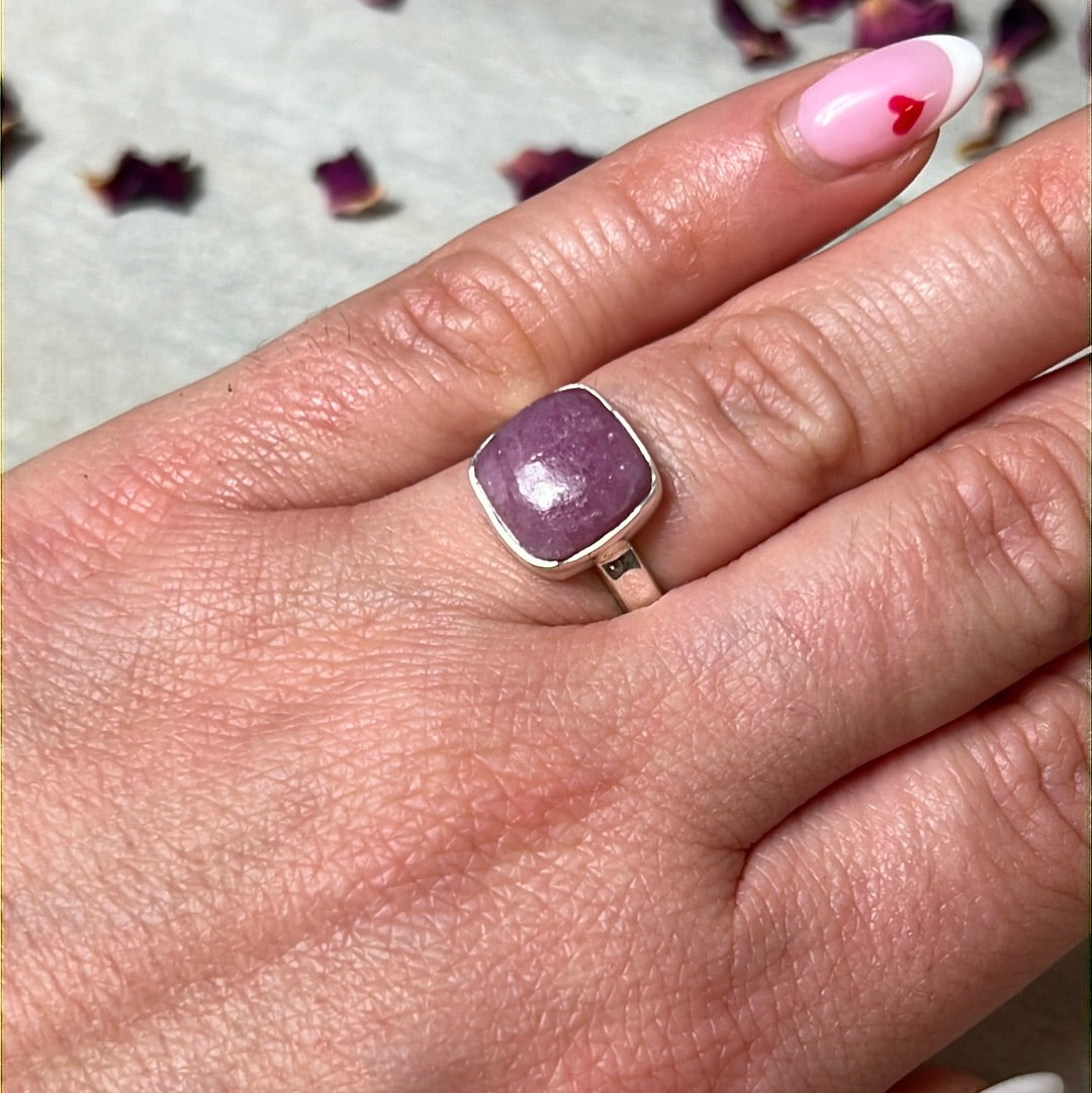 Pink Tourmaline 925 Silver Ring - Size L 1/2 - M AA GRADE