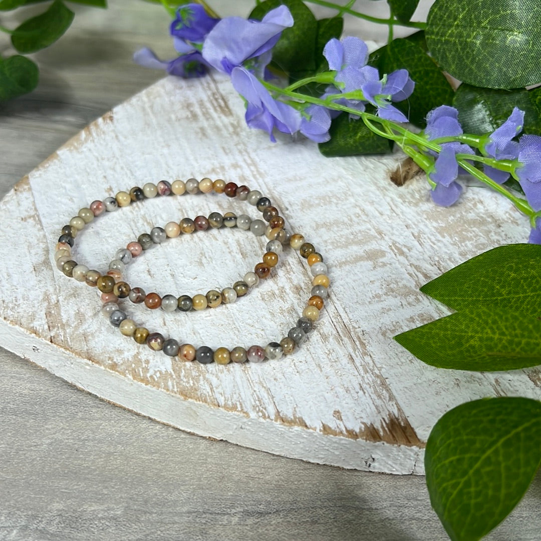 4mm Crazy Lace Bead Bracelet