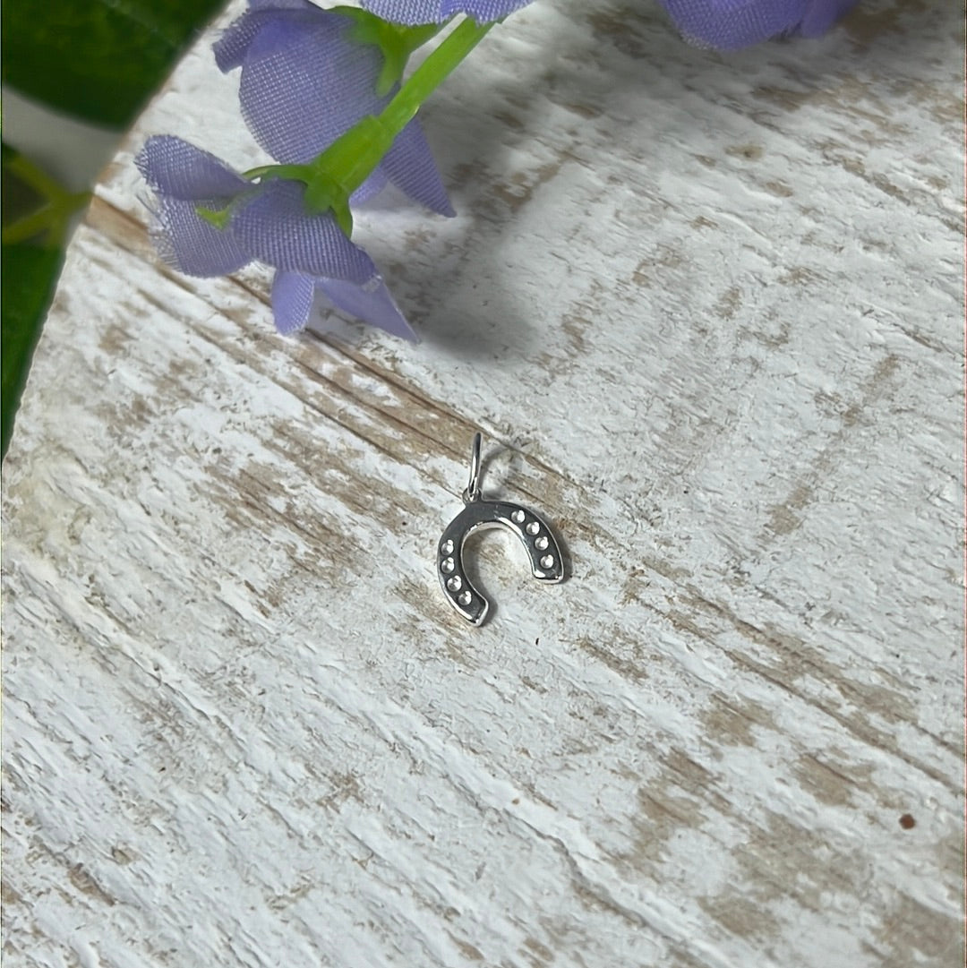 Good Luck Horseshoe 925 Sterling Silver Pendant Charm