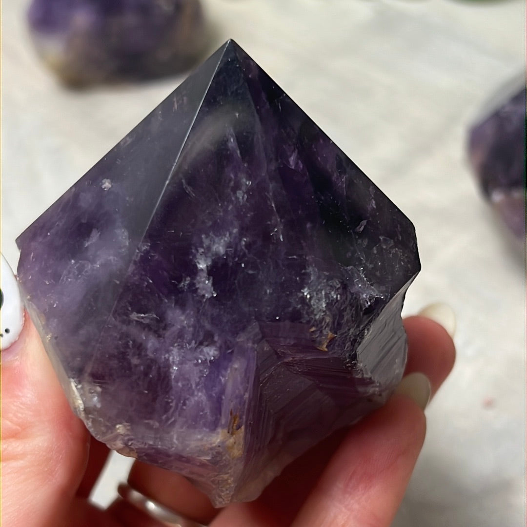 Amethyst Half & Half Polished Raw Tower Points
