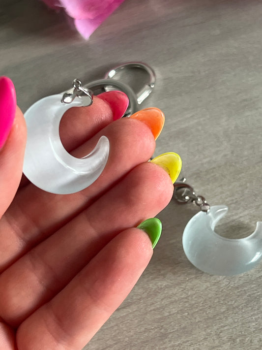 Cats Eye Moon - Plated Silver Pendant