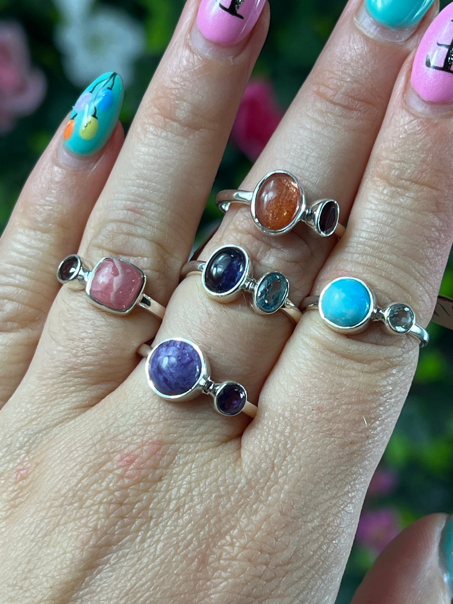 Duo Stone Ring - 925 Sterling Silver