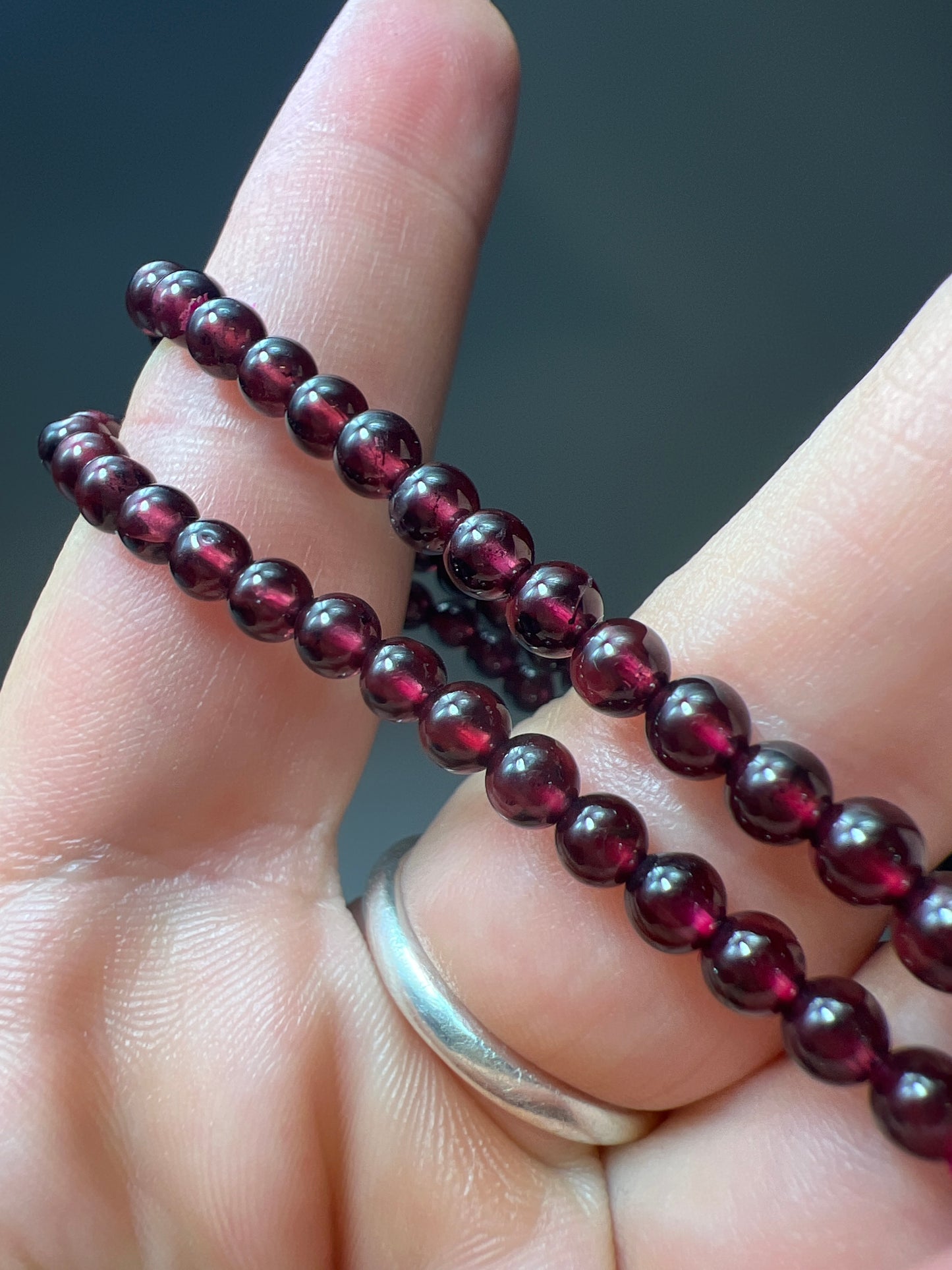Garnet Bead Bracelet 4mm - AA Grade