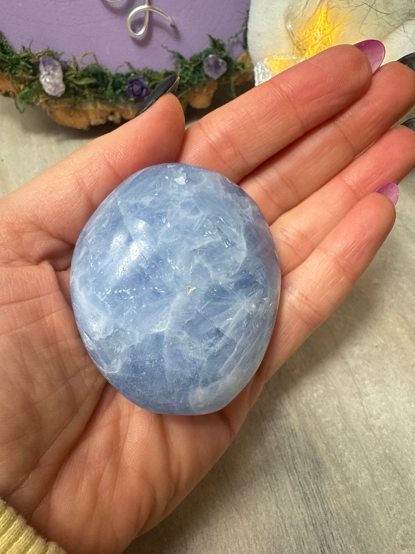 Chunky Blue Calcite Palm Pebble
