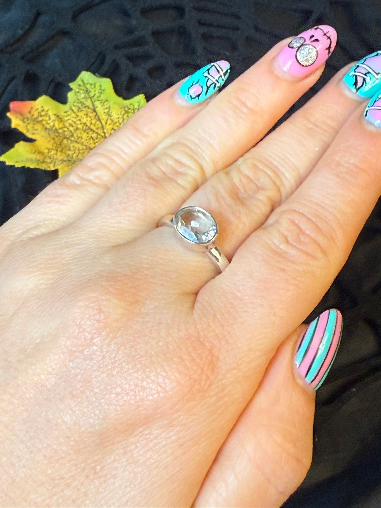 Prasolite 925 Ring - Size P 1/2 Green Amethyst