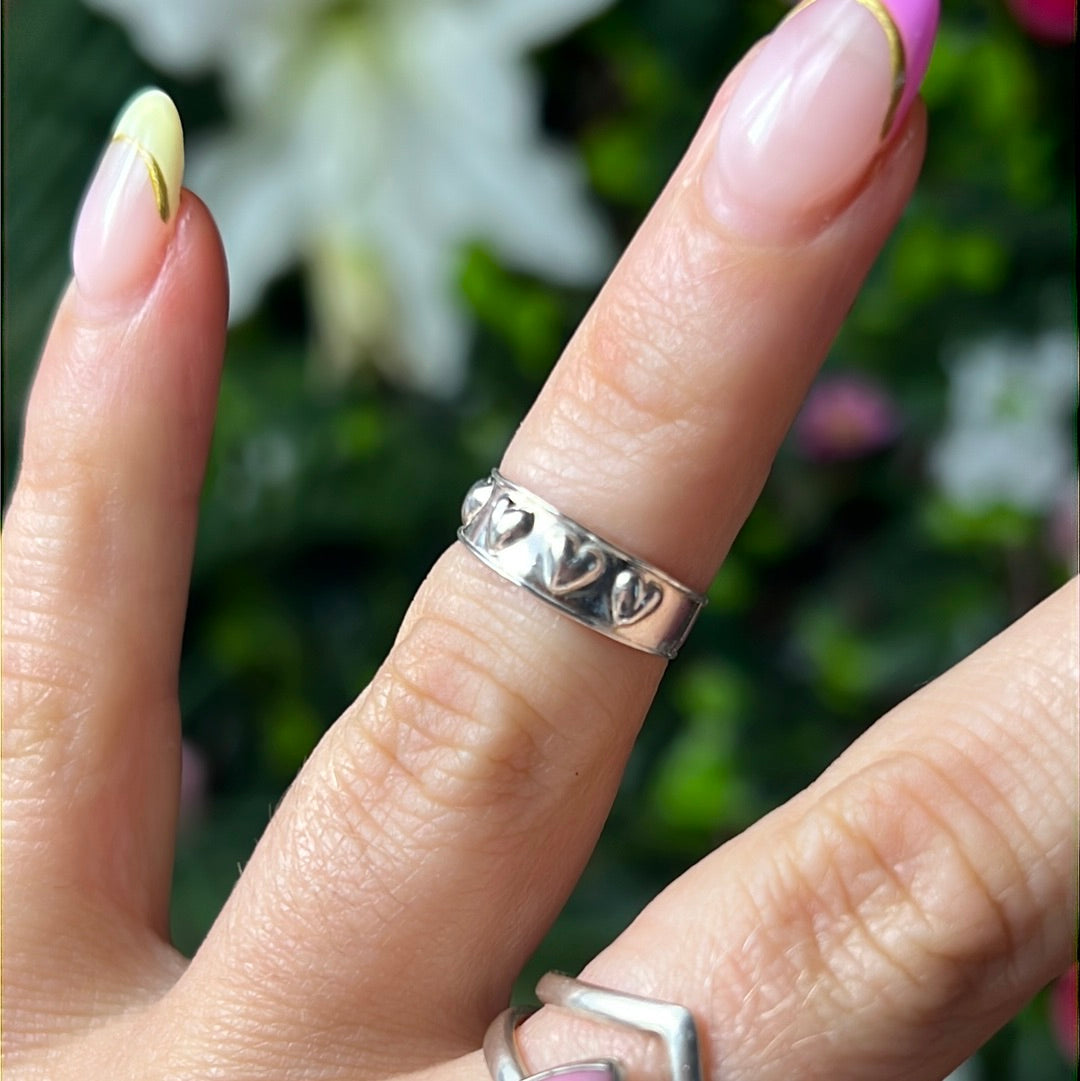 Raise your Heart - Mini Iddy Diddy - ( child / toe ) Adjustable 925 Sterling Silver Ring