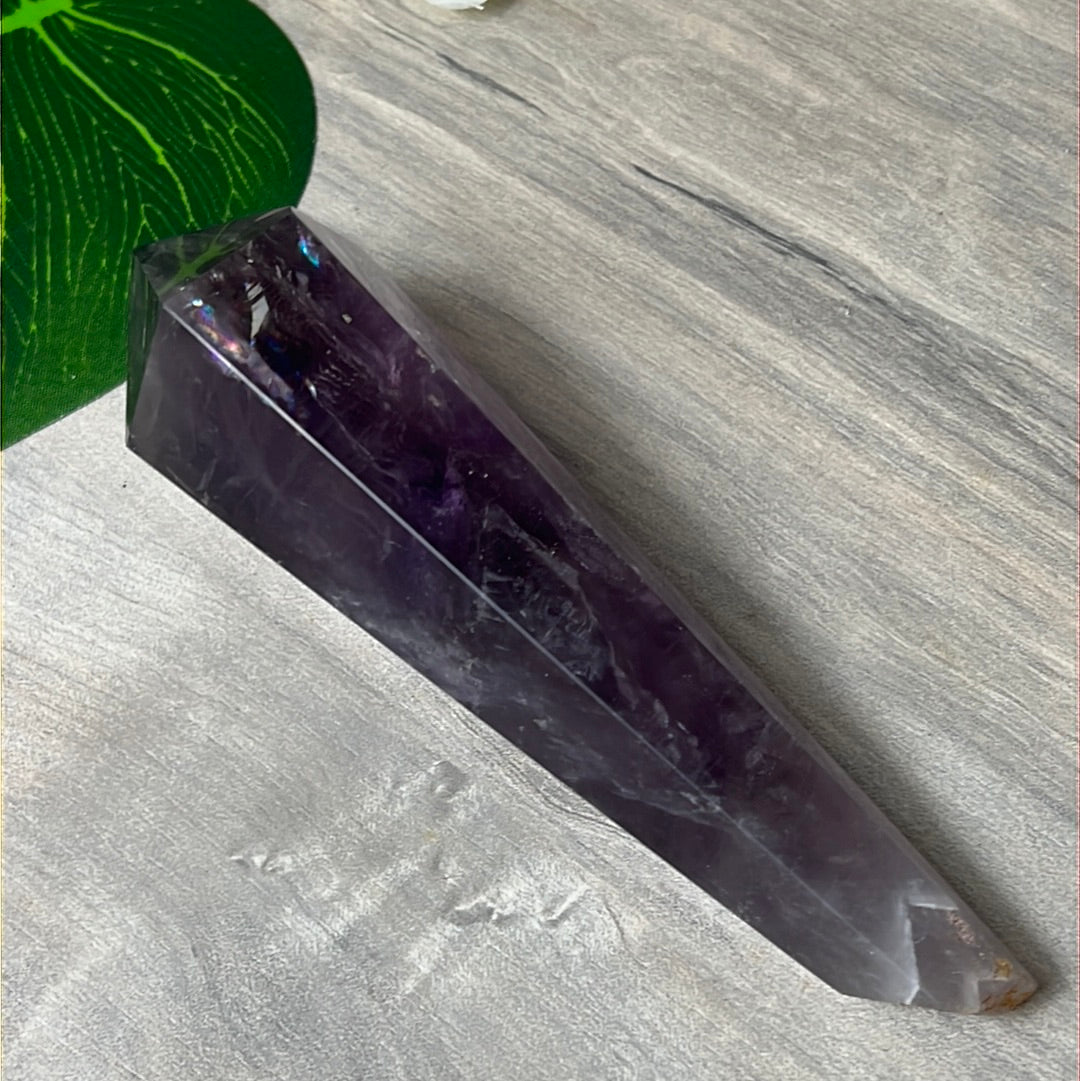Statement Phantom Fingerprint Amethyst Smokey Quartz Wand