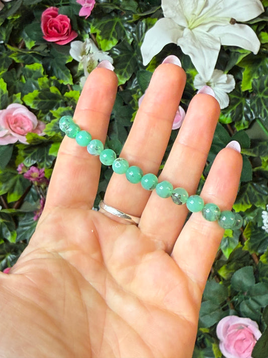 AA Grade Chrysoprase Bead Bracelet