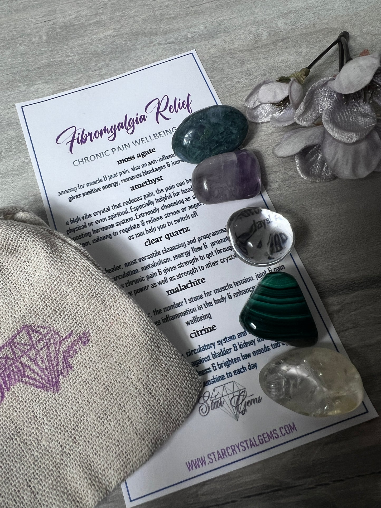 Starcrystalgems - Fibromyalgia Chronic Pain - Tumblestone Kit