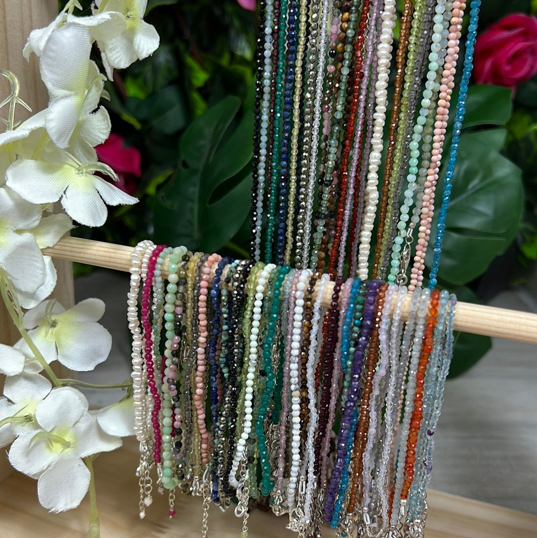 2mm Delicate - 925 Sterling Silver Facet Bracelets - Adjustable