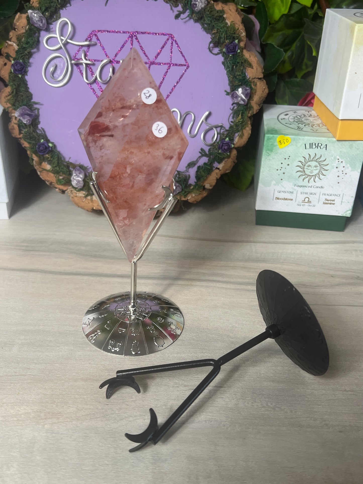 Rose and Fire Quartz Diamond